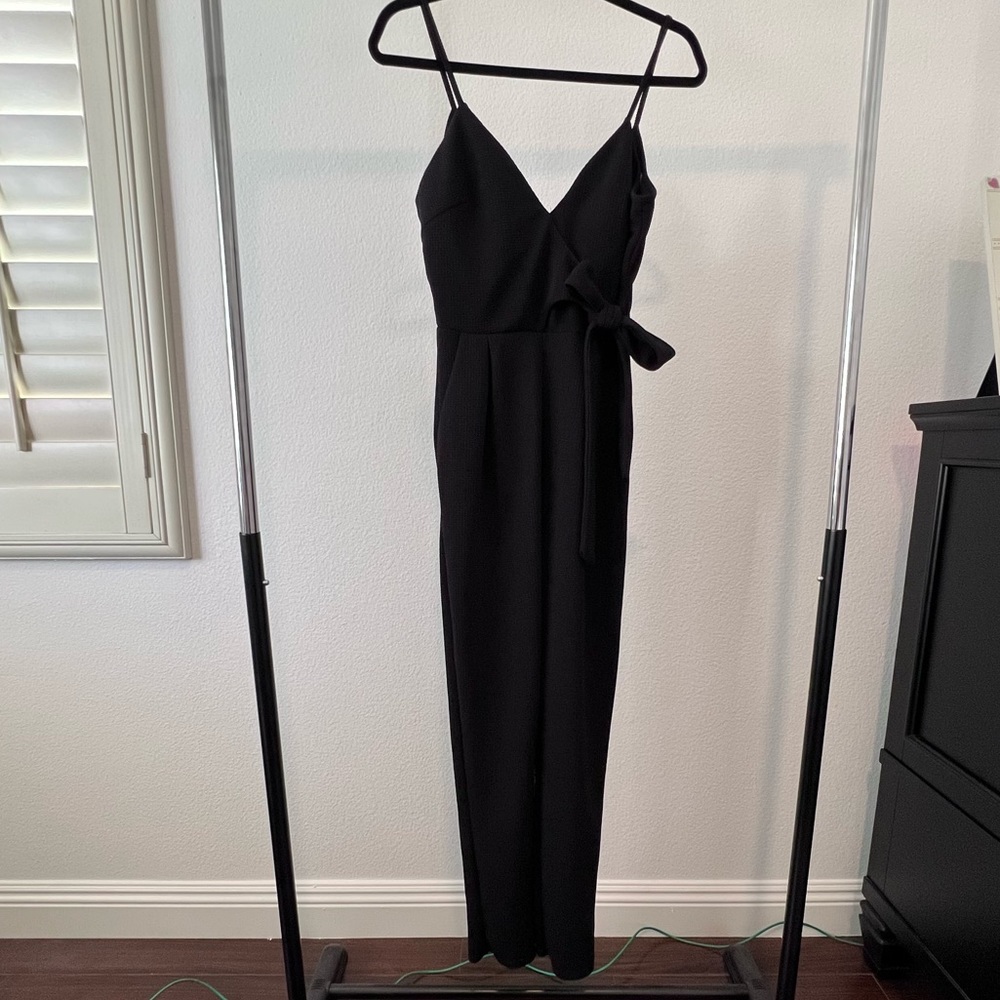 [Agaci] Black Jumpsuit with tie detail in the front